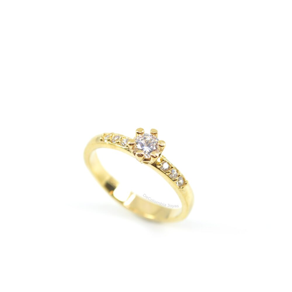 Anillo Compromiso con Circones Oro 18k