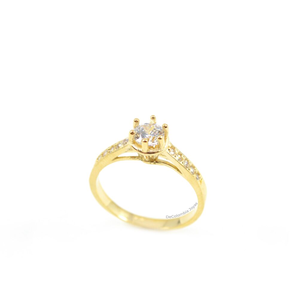 Anillo Compromiso con Circon Oro 18k
