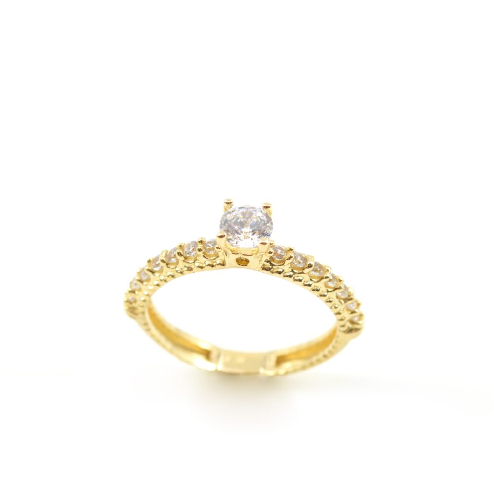 Anillo Compromiso con Circones Oro 18k