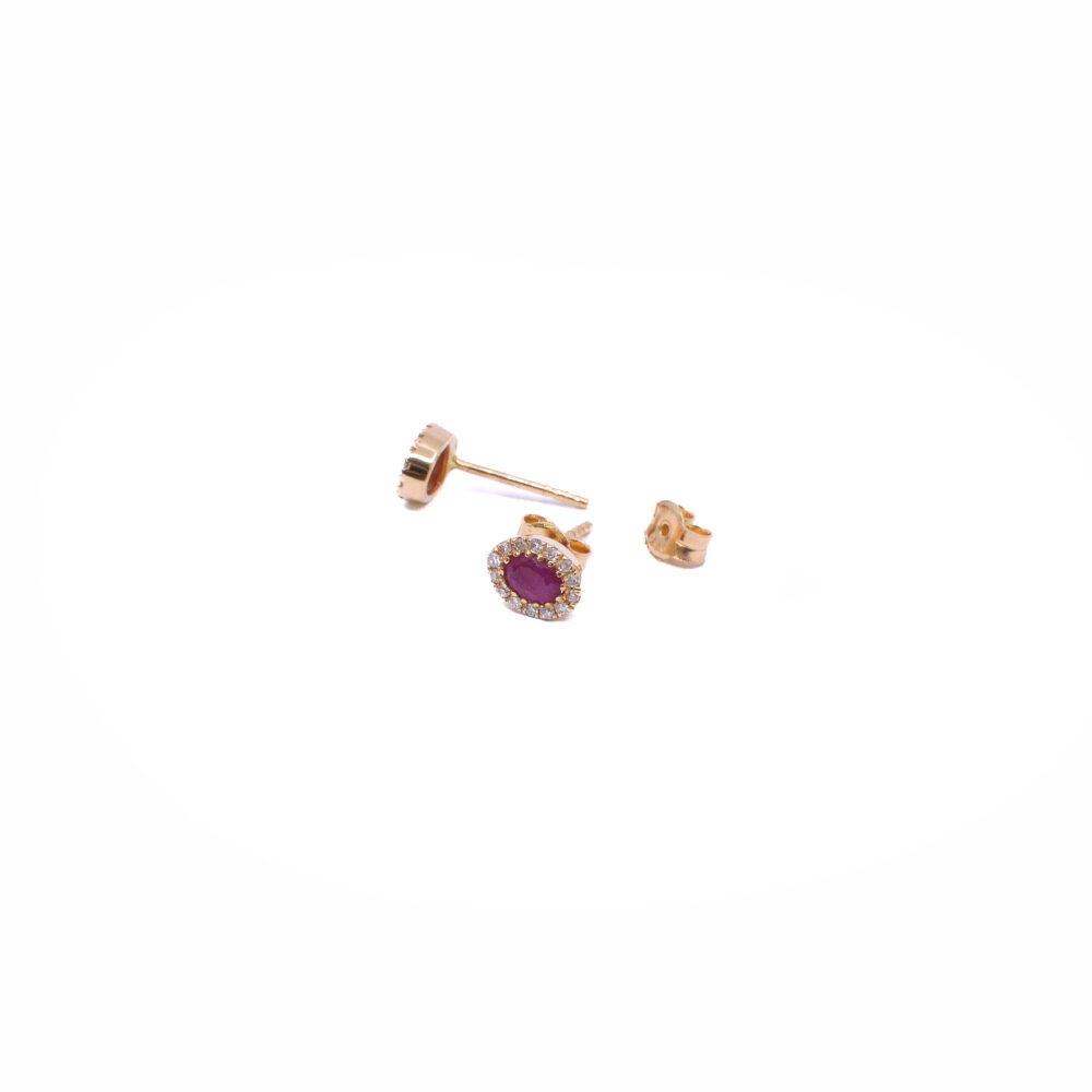 Topos Oro 18k con Diamantes y Rubí