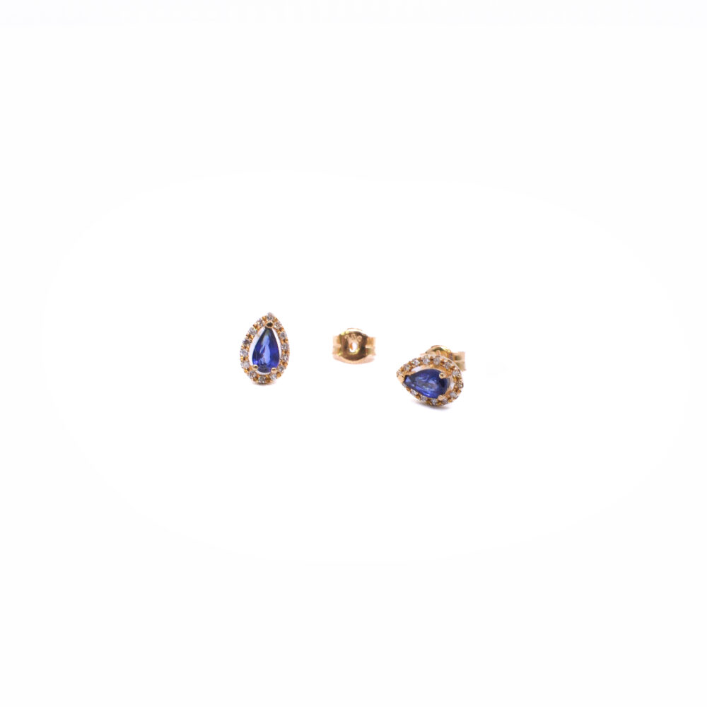 Topos Gota Oro 18k con Diamantes y Zafiros