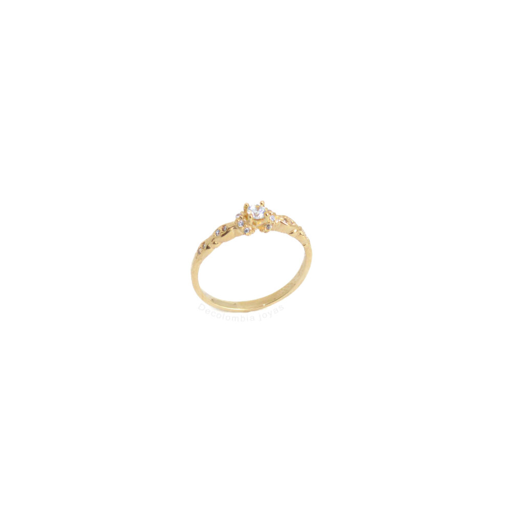 Anillo de compromiso Oro 18K Destellos de Circón