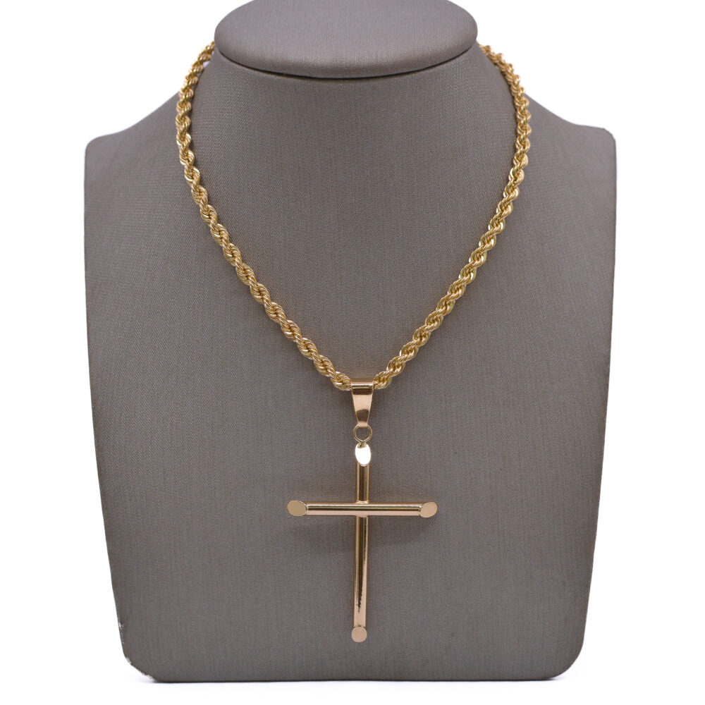 Dije Cruz Lisa Oro 18k / 45mm