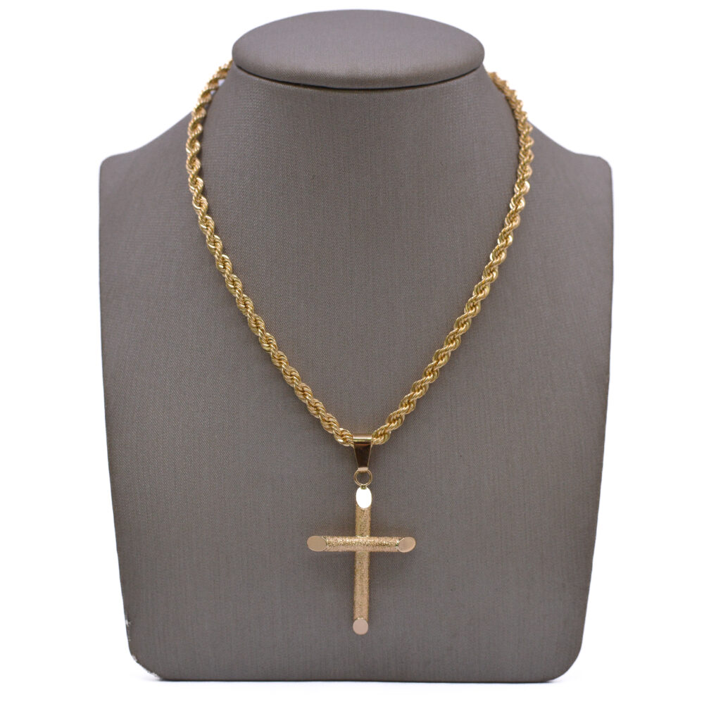 Dije Cruz Diamantado Oro 18k / 35mm