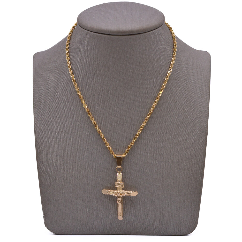 Dije Cruz Diamantado Oro 18k / 37mm