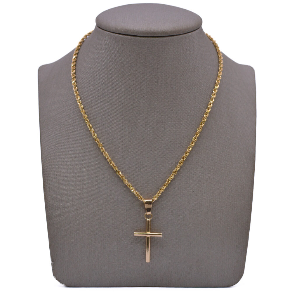 Dije Cruz Lisa Oro 18k / 25mm